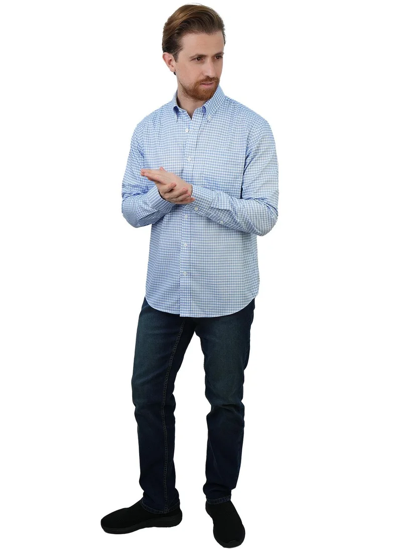 جيوردانو قميص أكسفورد قطني بأكمام طويلة مقاوم للتجعد للرجال